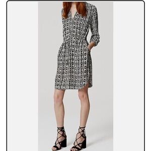 Ann Taylor LOFT Diamond Tie Waist Shirtdress Sz Medium